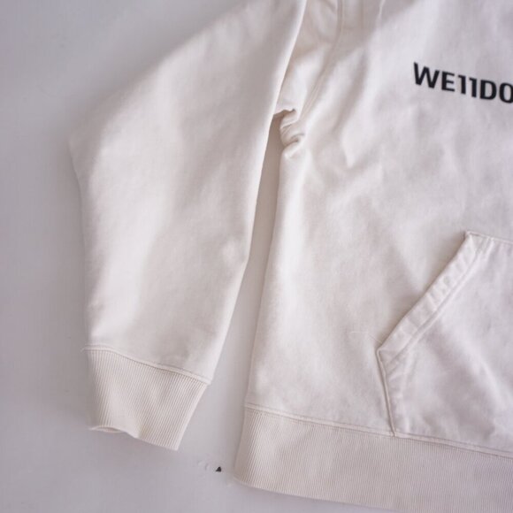 We11Done Logo-Print Mirror Hoodie Ivory Streetwear Sweatshirt XS - Picture 7 of 15